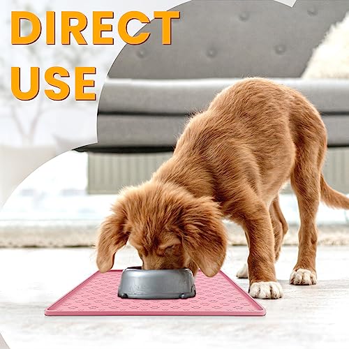 Ptlom Pink Silicone Pet Placemat – 11.8" Waterproof Non-Slip Feeding Mat for Small & Medium Dogs and Cats
