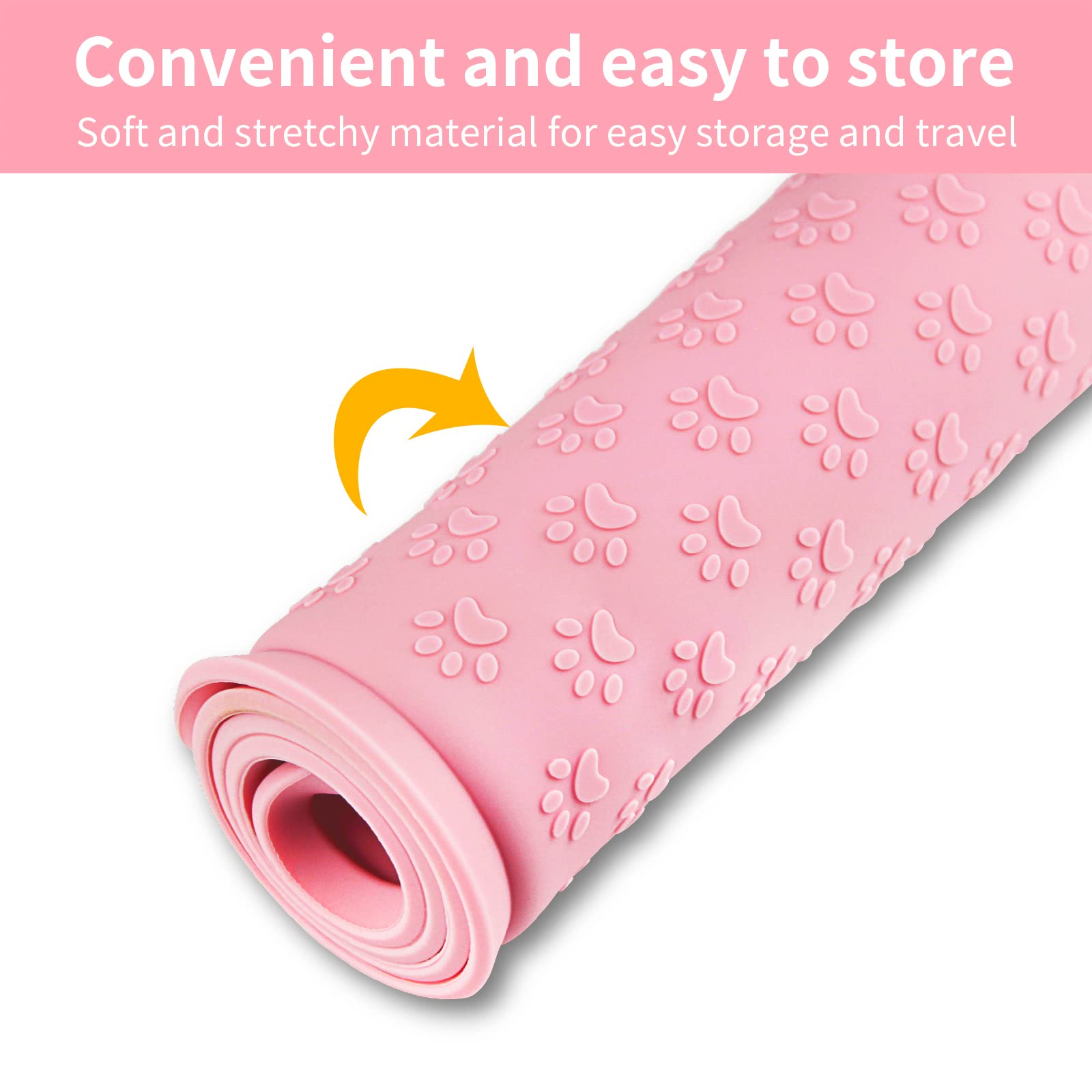 Ptlom Pink Silicone Pet Placemat – 11.8" Waterproof Non-Slip Feeding Mat for Small & Medium Dogs and Cats