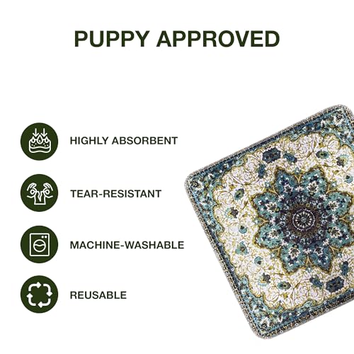 PUPIBOO Washable Pee Pads for Dogs and Cats - 2 Pack 22x22 Inch Super Absorbent Reusable Training Pads with Waterproof TPU Coating and Non-Slip Backing