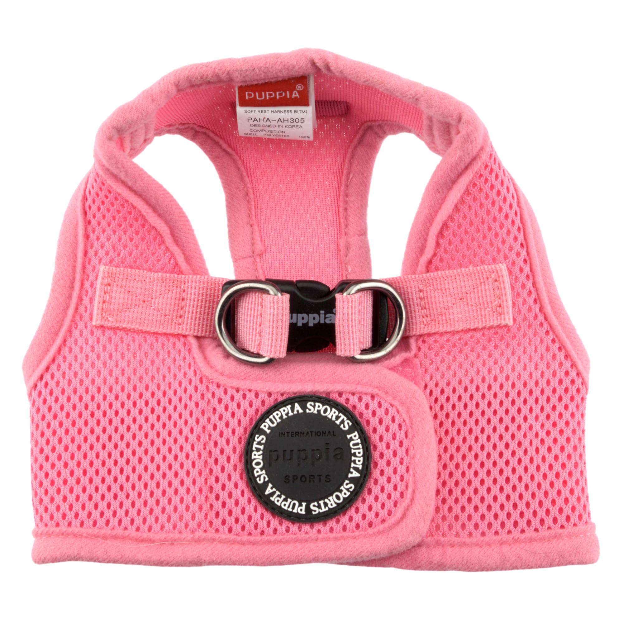 Puppia Soft Dog Harness Vest - Large, Pink, Breathable Mesh with Adjustable Fit