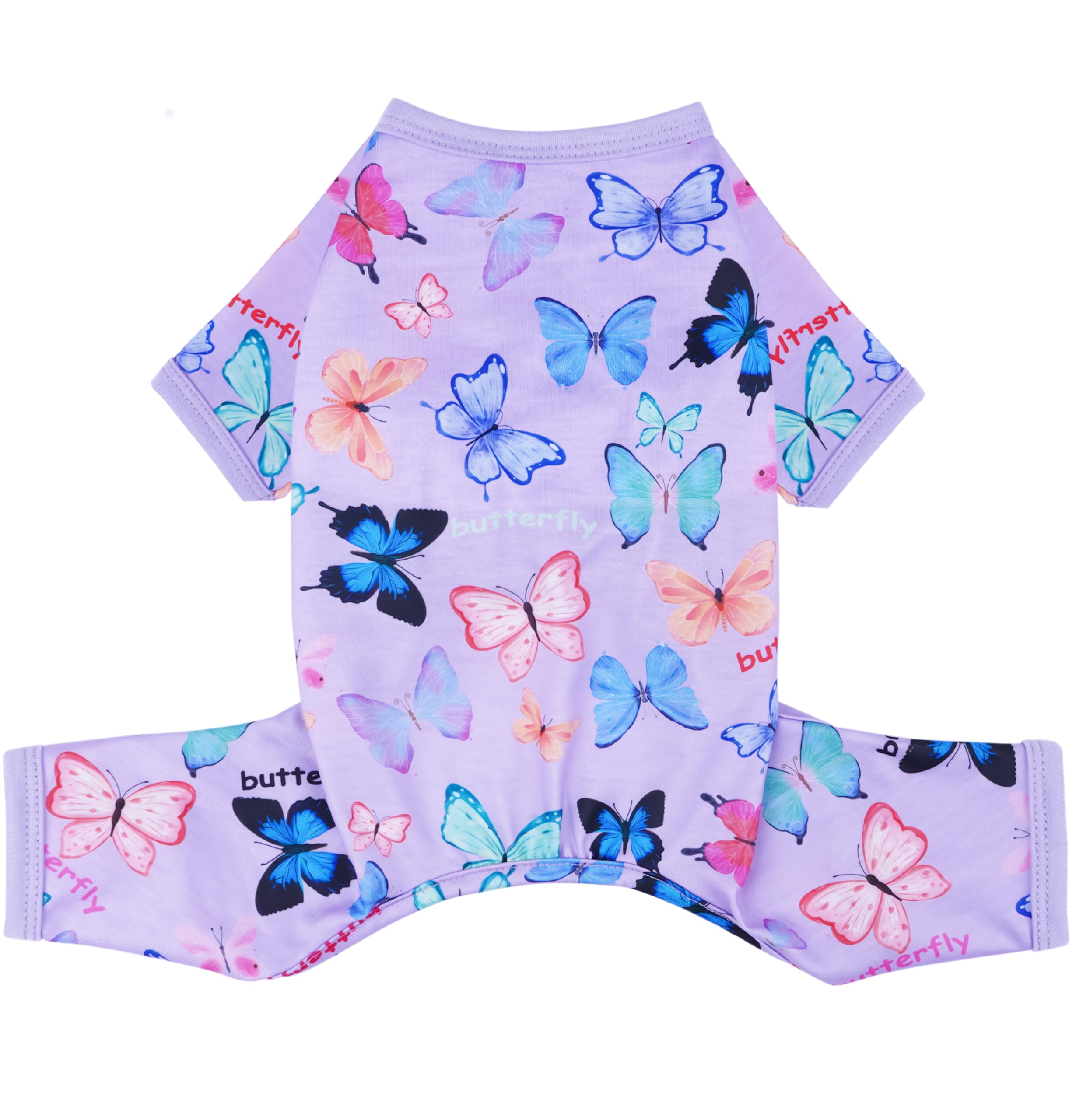 Puppishy Dog Pajamas Spring Summer Butterfly Print Soft Pet Pjs for Small Medium Dogs