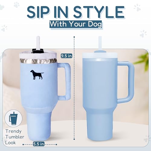 PUPROAR Pup Cup Tumbler Dog Toy (Mint Green) – Squeaky Plush Toy for Dogs, Cute Birthday Gift