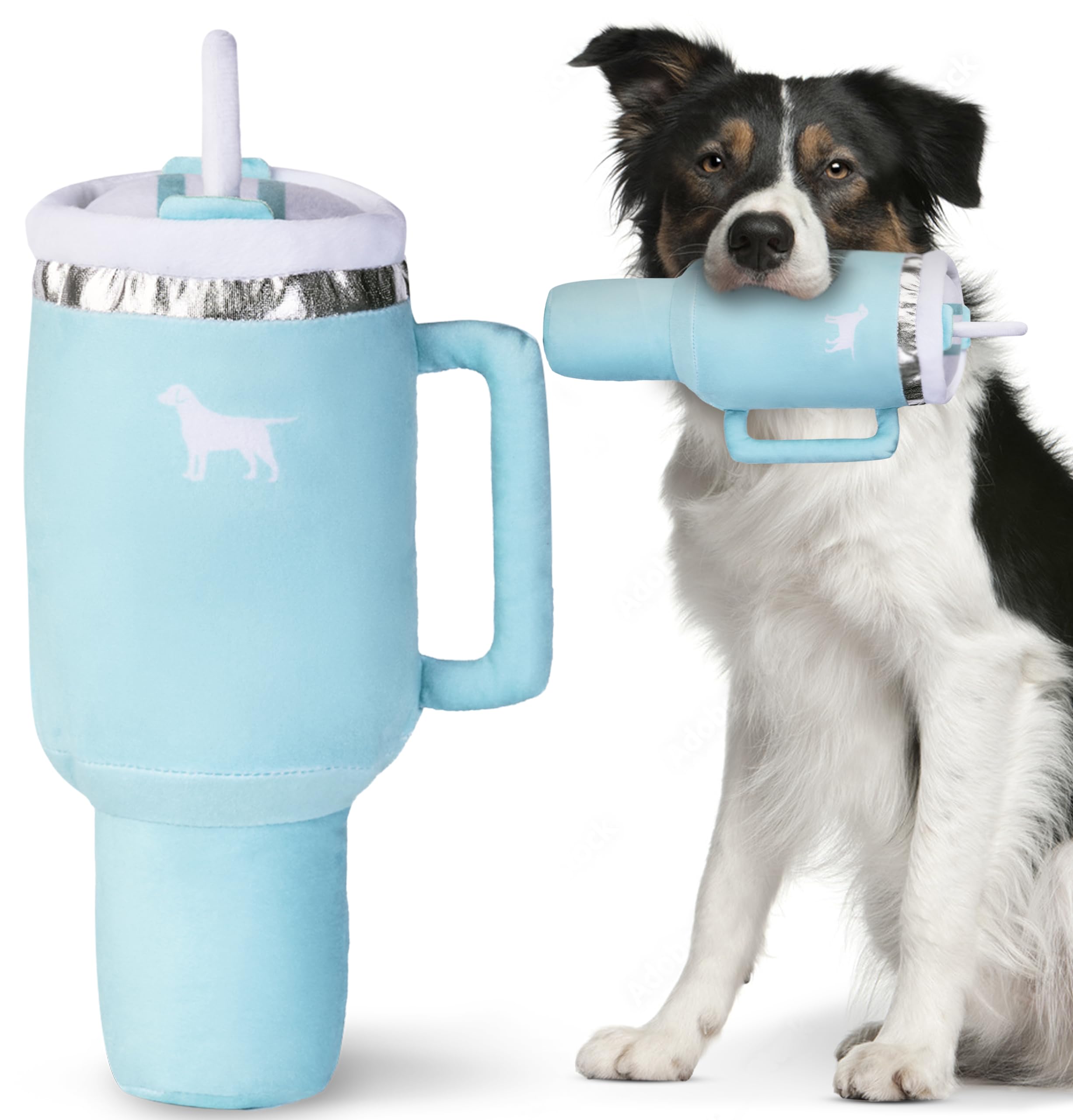 PUPROAR Pup Cup Tumbler Dog Toy (Mint Green) – Squeaky Plush Toy for Dogs, Cute Birthday Gift
