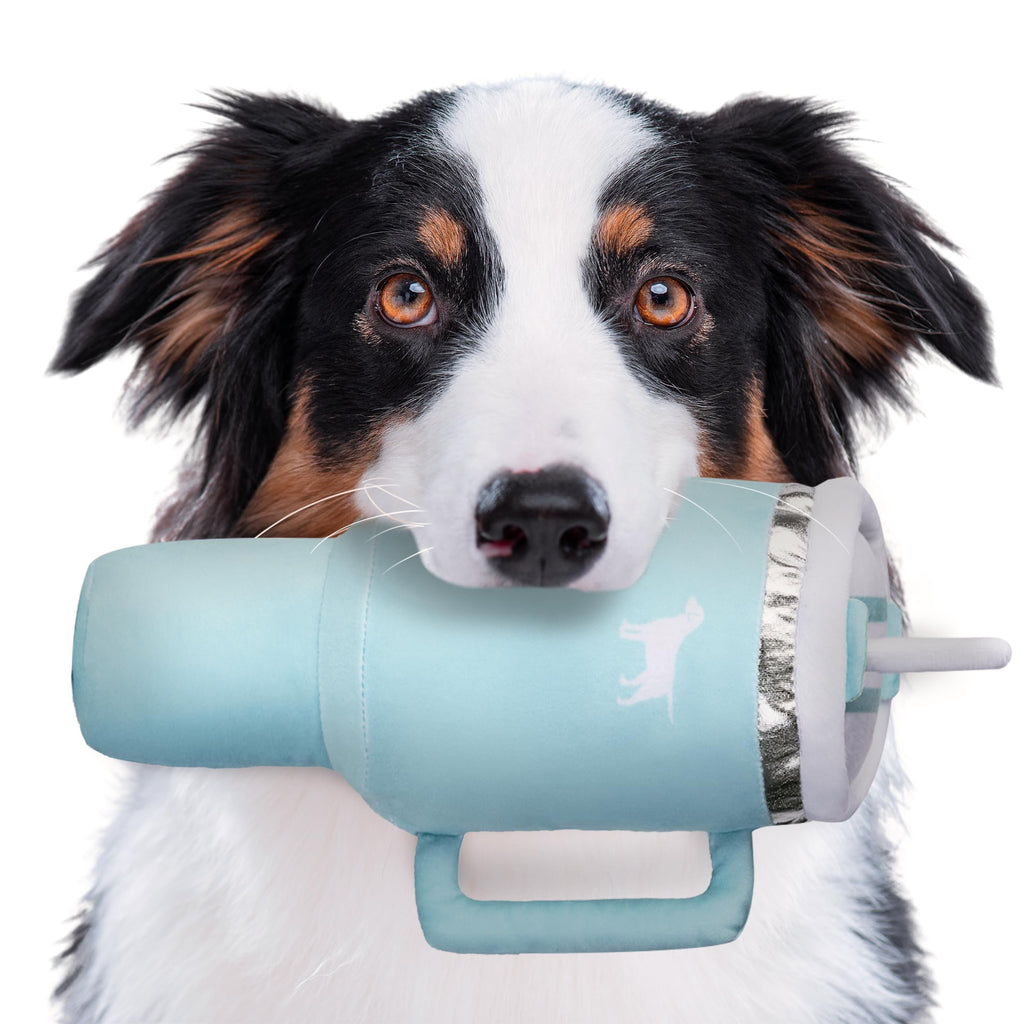 PUPROAR Pup Cup Tumbler Dog Toy (Mint Green) – Squeaky Plush Toy for Dogs, Cute Birthday Gift