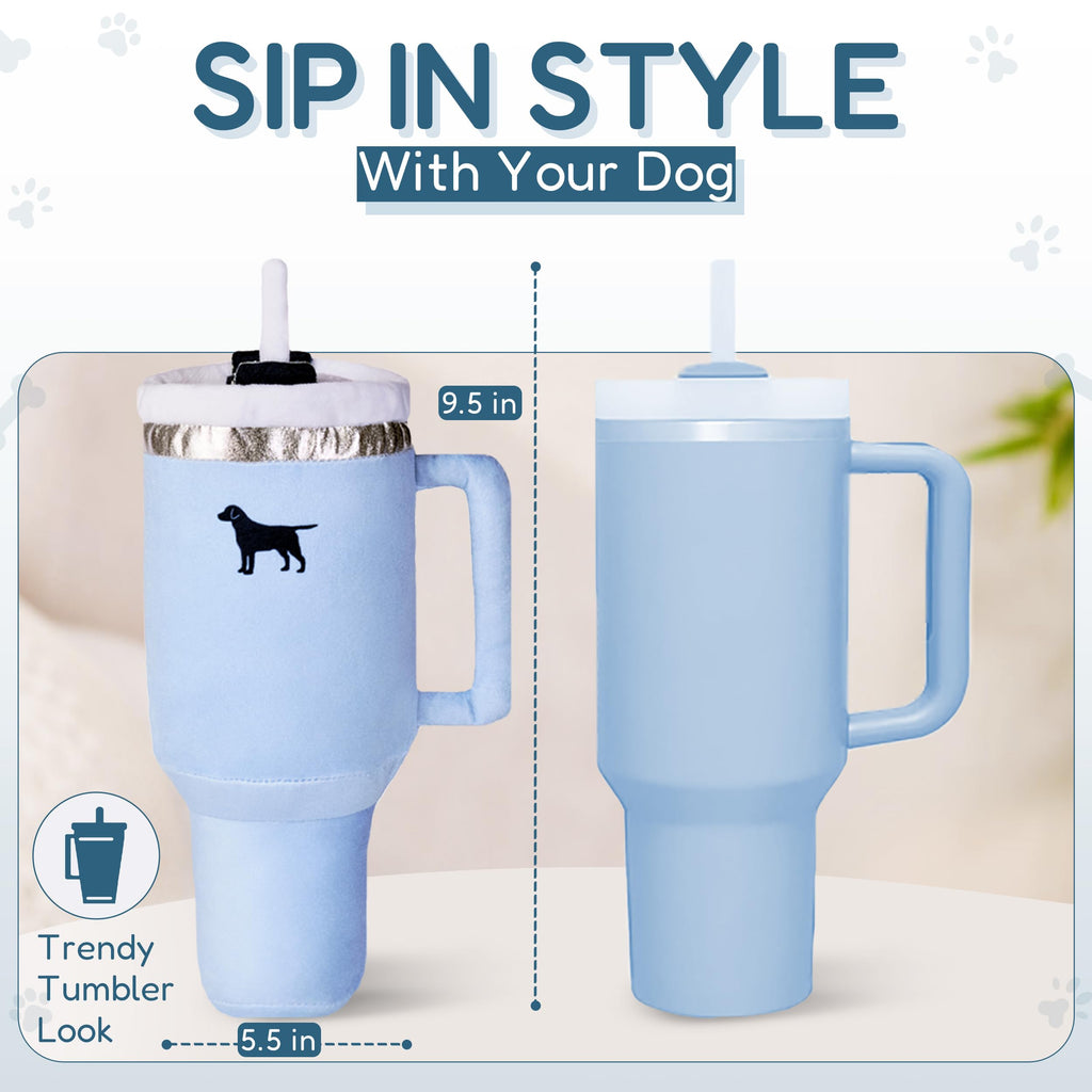 PUPROAR Pup Cup Tumbler Dog Toy (Mint Green) – Squeaky Plush Toy for Dogs, Cute Birthday Gift