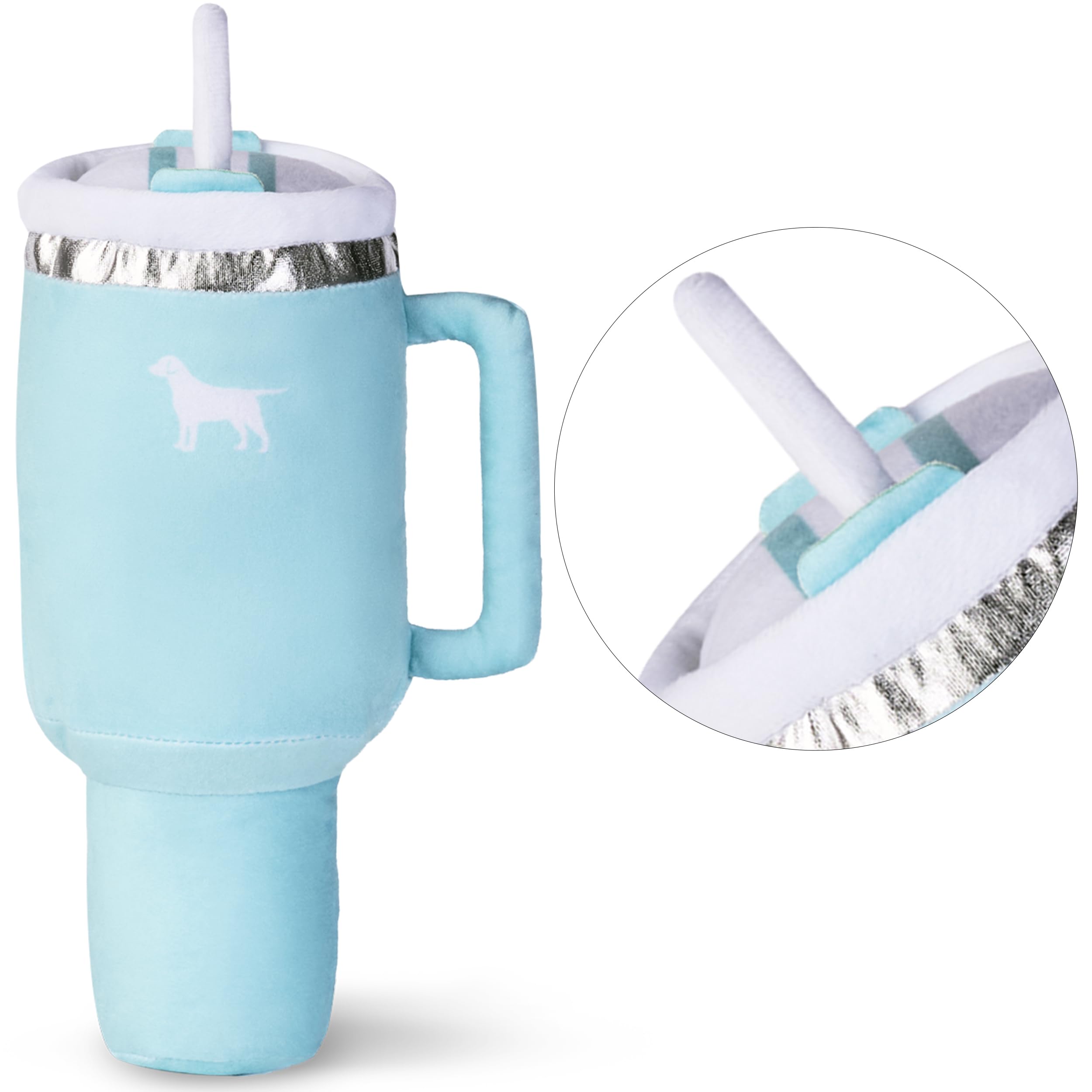 PUPROAR Pup Cup Tumbler Dog Toy (Mint Green) – Squeaky Plush Toy for Dogs, Cute Birthday Gift