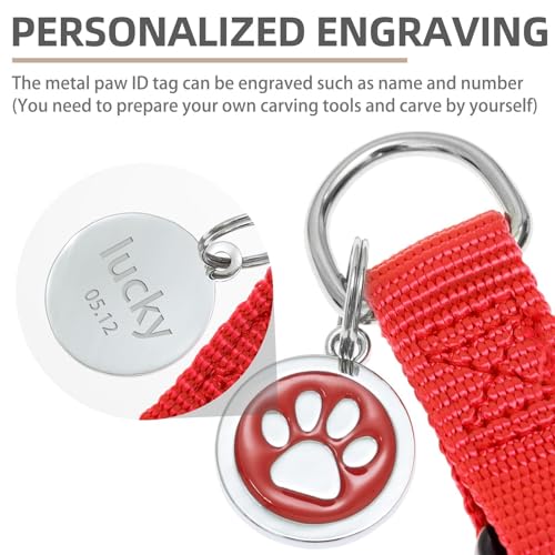 PUPTECK Red No Pull Dog Harness – Soft Nylon Step-in Vest with ID Tag, Adjustable for Small Dogs