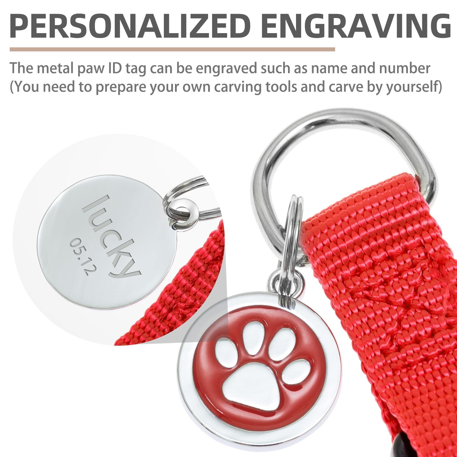 PUPTECK Red No Pull Dog Harness – Soft Nylon Step-in Vest with ID Tag, Adjustable for Small Dogs
