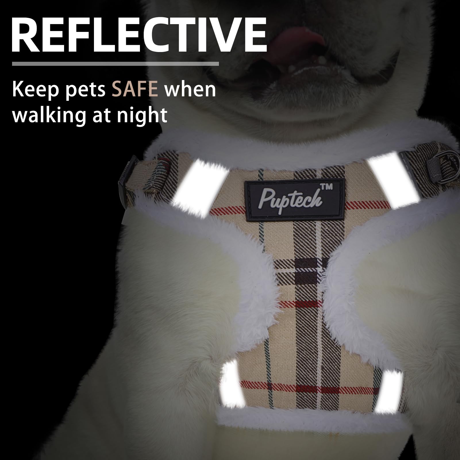 PUPTECK Step In Dog Harness and Leash Set for Small Dogs, XS (9-13 lbs) - Reflective No Pull Vest with Plush Lining