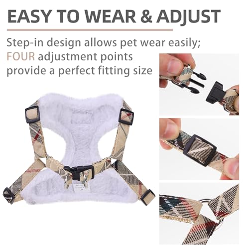 PUPTECK Step In Dog Harness and Leash Set for Small Dogs, XS (9-13 lbs) - Reflective No Pull Vest with Plush Lining