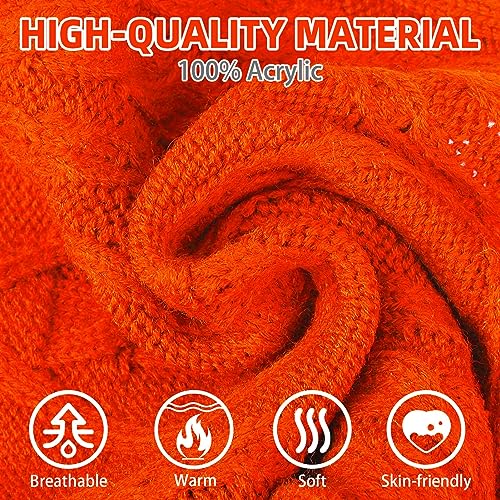 PUPTECK Winter Cat Sweater Coat - Soft Warm Knit for Cats & Small Dogs, Orange, Large