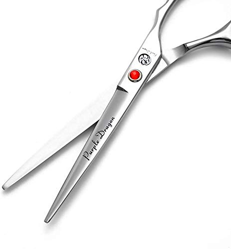 Purple Dragon Hair Cutting Shears 5-10 Inch – Japanese 440C Stainless Steel Scissors for Barber & Pet Grooming with Bag