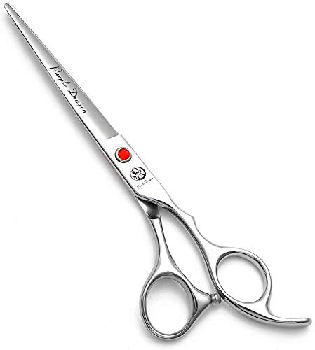 Purple Dragon Hair Cutting Shears 5-10 Inch – Japanese 440C Stainless Steel Scissors for Barber & Pet Grooming with Bag