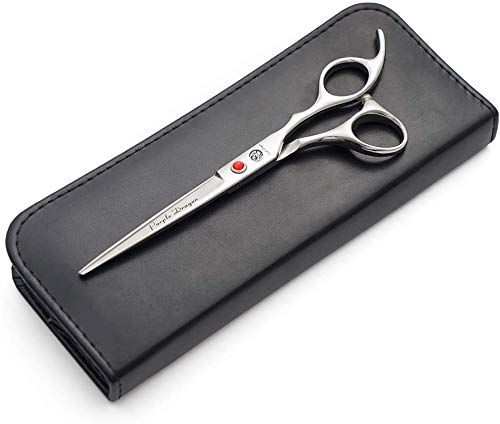 Purple Dragon Hair Cutting Shears 5-10 Inch – Japanese 440C Stainless Steel Scissors for Barber & Pet Grooming with Bag