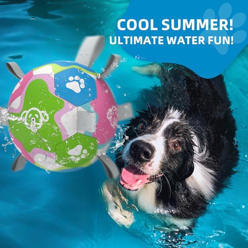 QDAN 6 Inch Dog Toy with Straps - Durable PU Leather Ball for Interactive Play & Training, Herding Ball for Small to Large Dogs