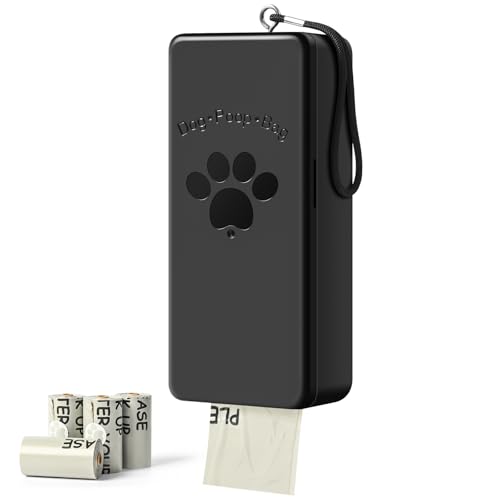 qeerable Wall-Mounted Dog Poop Bag Dispenser – Black, Holds 4 Rolls (60 Bags), Indoor/Outdoor Use
