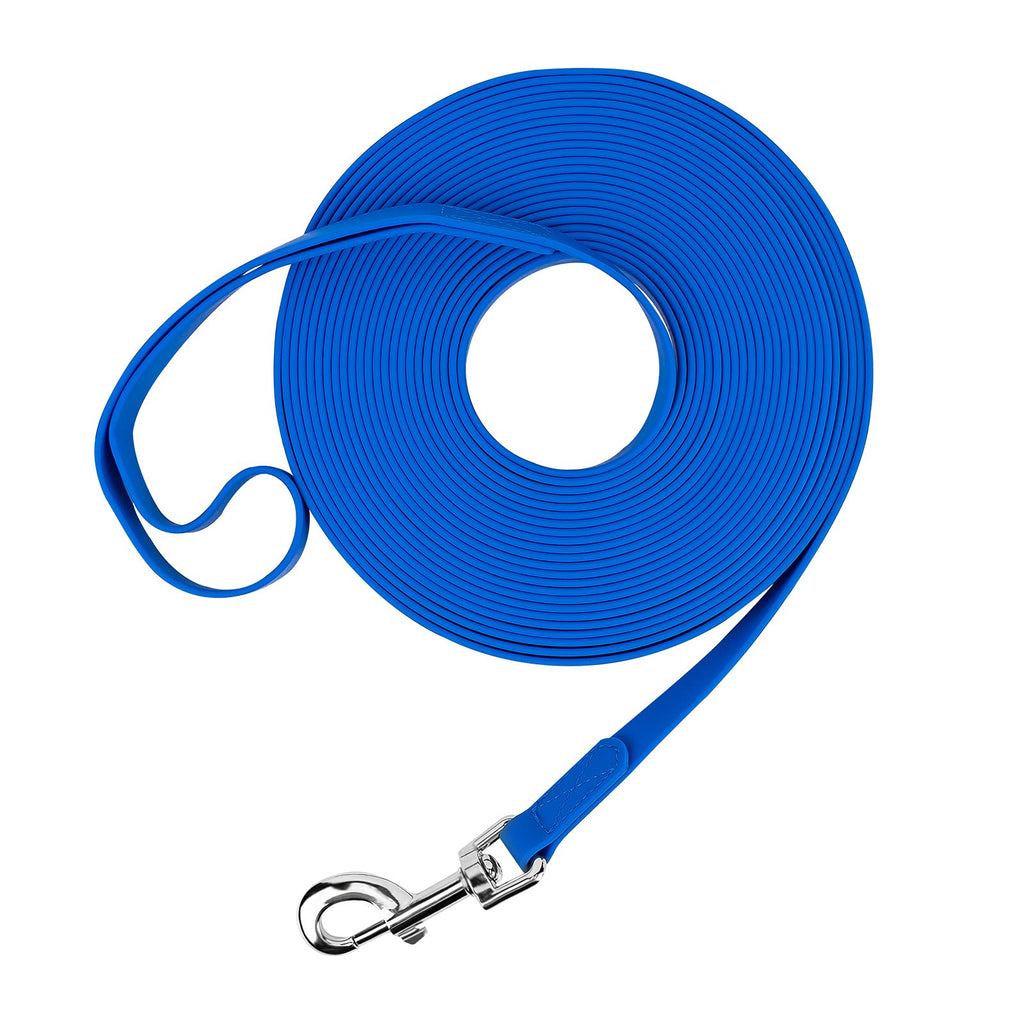 Qiaosite 15ft Waterproof Dog Leash – Durable Long Training Lead for Recall, Hiking & Swimming (Blue)