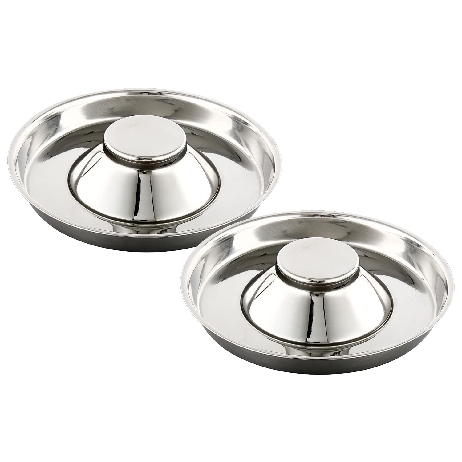 QIYADIN Stainless Steel Pet Bowl – Large Size for Multiple Dogs & Cats, Slow Feeder with Conical Pillar