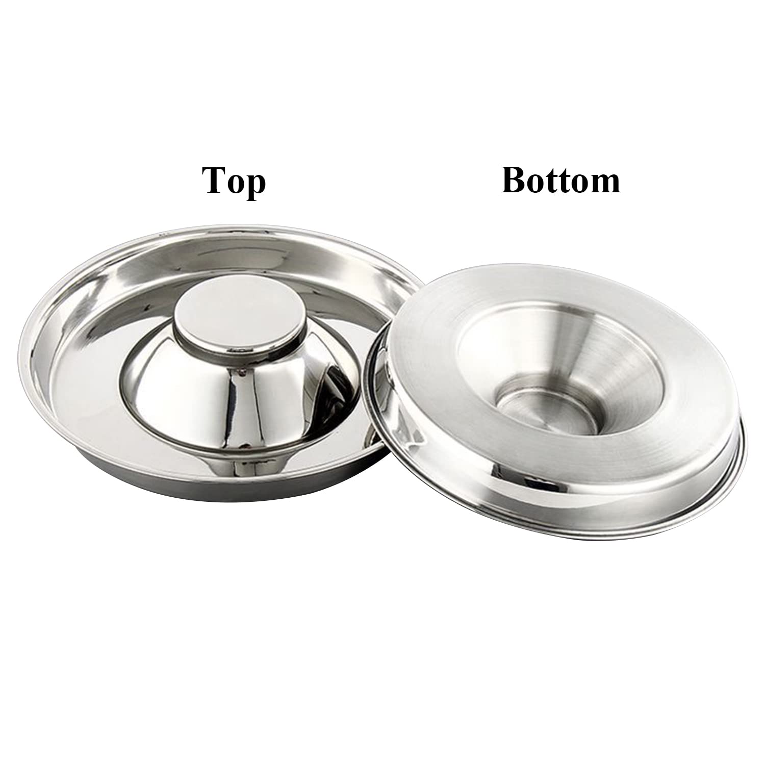 QIYADIN Stainless Steel Pet Bowl – Large Size for Multiple Dogs & Cats, Slow Feeder with Conical Pillar