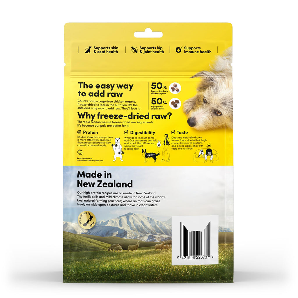 RawMix50 Chicken Freeze-Dried Raw Dog Food – 50% Organ Meat, High Protein, Grain-Free, 12 oz