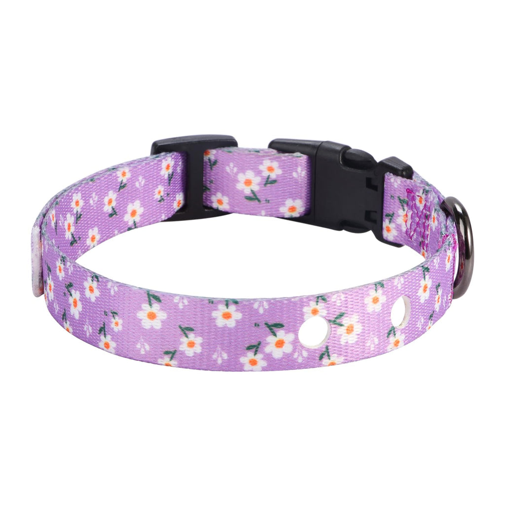 Rhea Rose 3/4 Inch Replacement Collar Strap for Dog E-Collars - Lavender Floral, Fits 9-26 Inch Neck