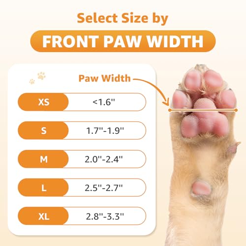 Roilpet Large Dog Socks with Double-Sided Grip – Non-Slip Paw Protectors for Senior Dogs, Pack of 4, Caramel
