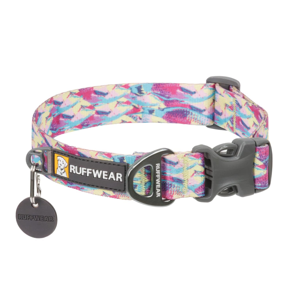 Ruffwear Front Range Dog Collar - Reef Fish - Adjustable 14-20 Inch Lightweight with Silencer