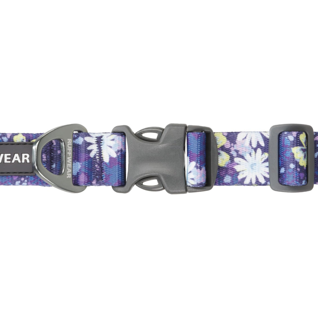 Ruffwear Front Range Dog Collar – Adjustable Tubelok Webbing, Lightweight Side Release Buckle, Aluminum V-Ring, Wildflower (20-26 Inches)