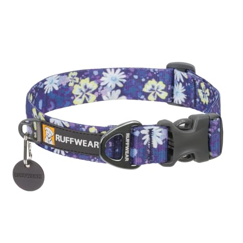 Ruffwear Front Range Dog Collar – Adjustable Tubelok Webbing, Lightweight Side Release Buckle, Aluminum V-Ring, Wildflower (20-26 Inches)