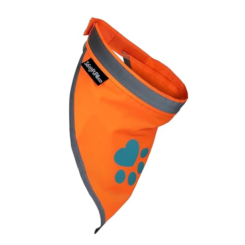 SafetyPUP XD Blaze Orange Reflective Dog Bandana – Medium, Adjustable, High-Visibility for Walks and Outdoor Adventures