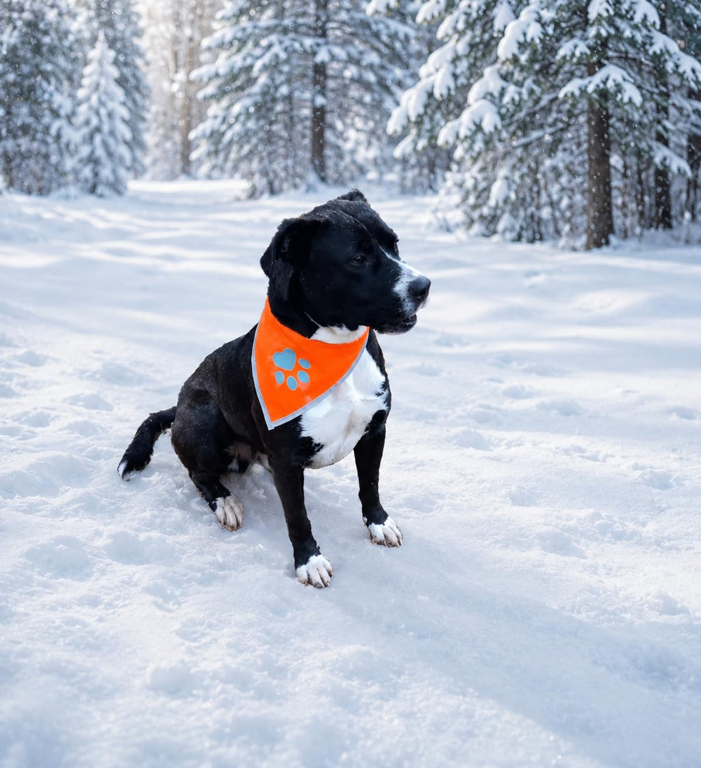 SafetyPUP XD Blaze Orange Reflective Dog Bandana – Medium, Adjustable, High-Visibility for Walks and Outdoor Adventures
