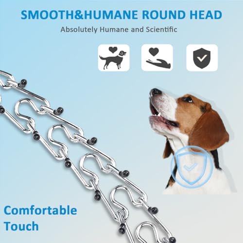 Safiman Prong Dog Collar – Stainless Steel Pinch Collar with Rubber Tips & Quick Release Buckle, Adjustable for Small to Extra-Large Dogs (Includes 2 Extra Links)