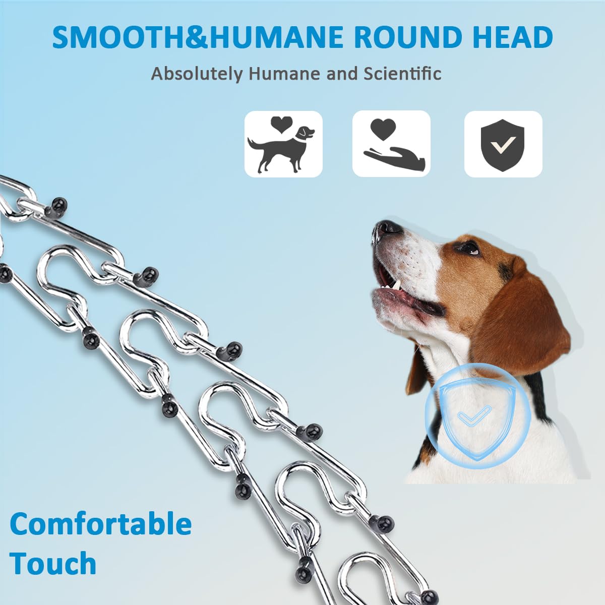 Safiman Prong Dog Collar – Stainless Steel Pinch Collar with Rubber Tips & Quick Release Buckle, Adjustable for Small to Extra-Large Dogs (Includes 2 Extra Links)