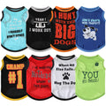 Saintrygo 8-Piece Funny Letter Dog Shirts: Soft, Breathable Pet T-Shirts for Small Dogs & Cats (Cute Pattern, Small)