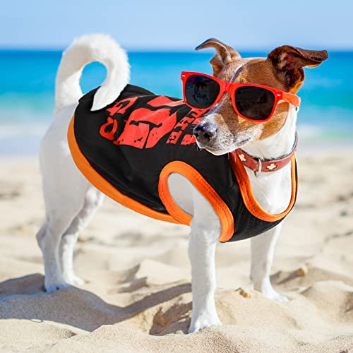 Saintrygo 8-Piece Funny Letter Dog Shirts: Soft, Breathable Pet T-Shirts for Small Dogs & Cats (Cute Pattern, Small)