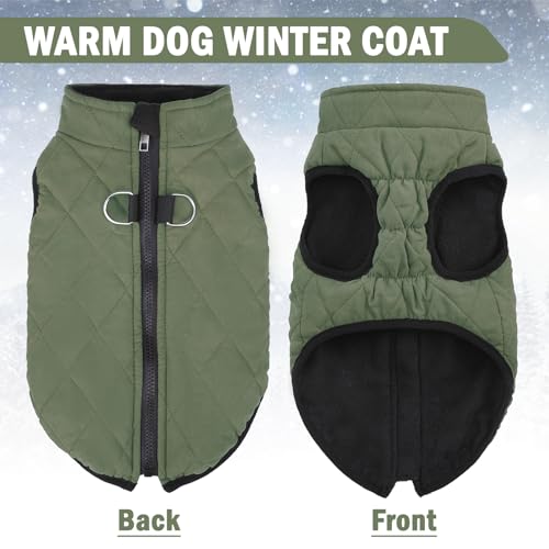 SCENEREAL Winter Dog Vest Coat with Built-in Harness, Size S for Small to Medium Dogs