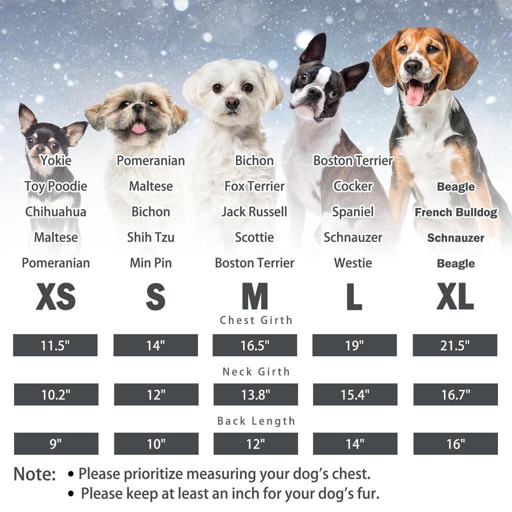 SCENEREAL Winter Dog Vest Coat with Built-in Harness, Size S for Small to Medium Dogs