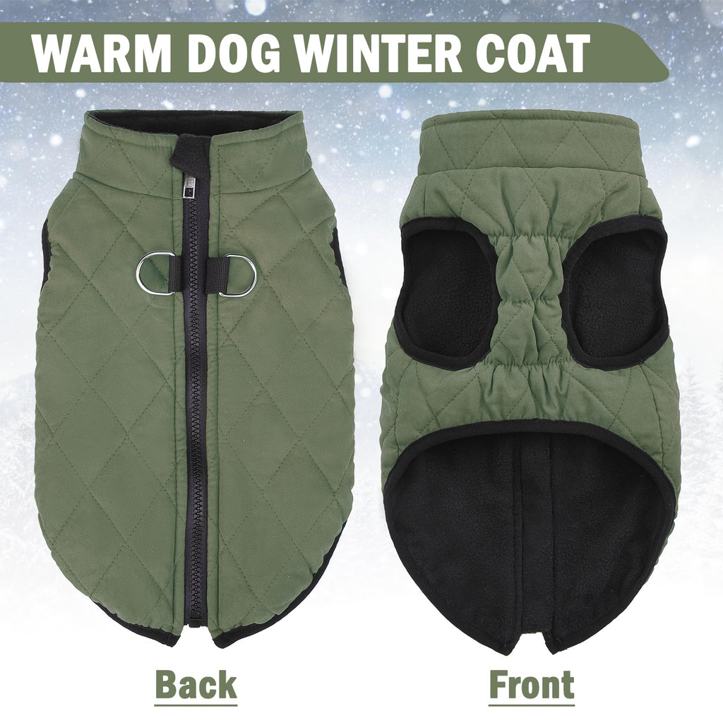 SCENEREAL Winter Dog Vest Coat with Built-in Harness, Size S for Small to Medium Dogs
