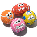 SCHITEC Squeaky Dog Balls 4 Pack - Interactive Latex Rubber Fetch Toys with Squeaker, 2.2 Inch Soft Bouncy Balls for Small Breed Dogs and Puppies