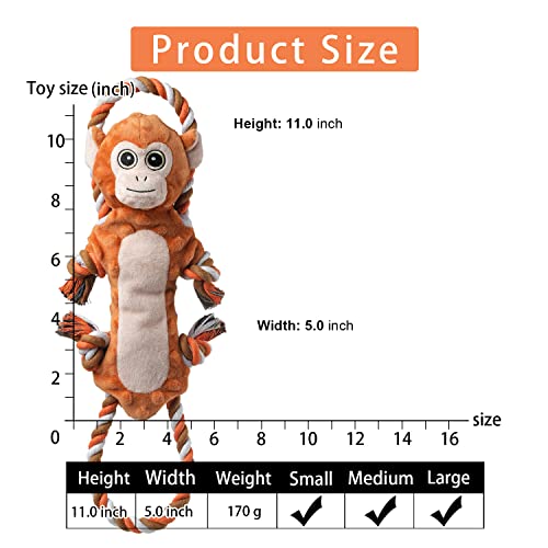 Sedioso Dog Tug Toy – Monkey Plush with Squeaker and Crinkle Paper for Interactive Play