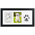 Seencool Dog Paw Print Frame Kit – Non-Toxic Clay & Clean Ink Pad, Wooden Memorial Frame for 3.5x5 Photos, Customizable Gift for Pet Lovers