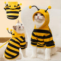 Selena Bee Antennae Pet Hoodie - Cute Yellow & Black Stripe Costume for Medium Dogs and Cats