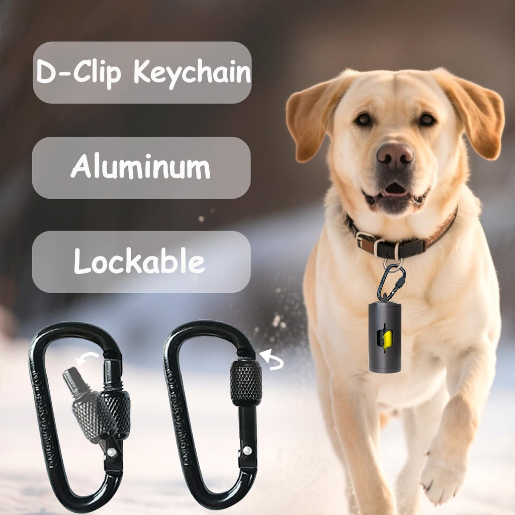 SHAOUMAN Metal Poop Bag Holder 2-Pack – Aerospace Aluminum with Leash Clip, 30 Lavender Bags & Accessories (Black)