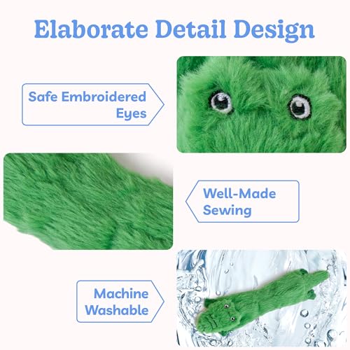 SHARLOVY No Stuffing Dog Squeaky Toys 2 Pack - Plush Crinkle Toys for Large Breeds, Durable Teething Puppy Toy