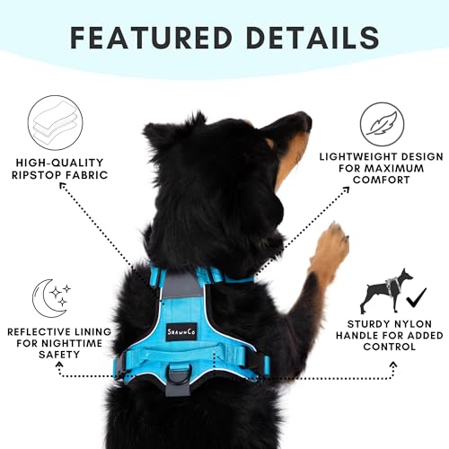 ShawnCo Basecamp Dog Harness Midnight Size L – No-Pull Vest with 3 Leash Clips