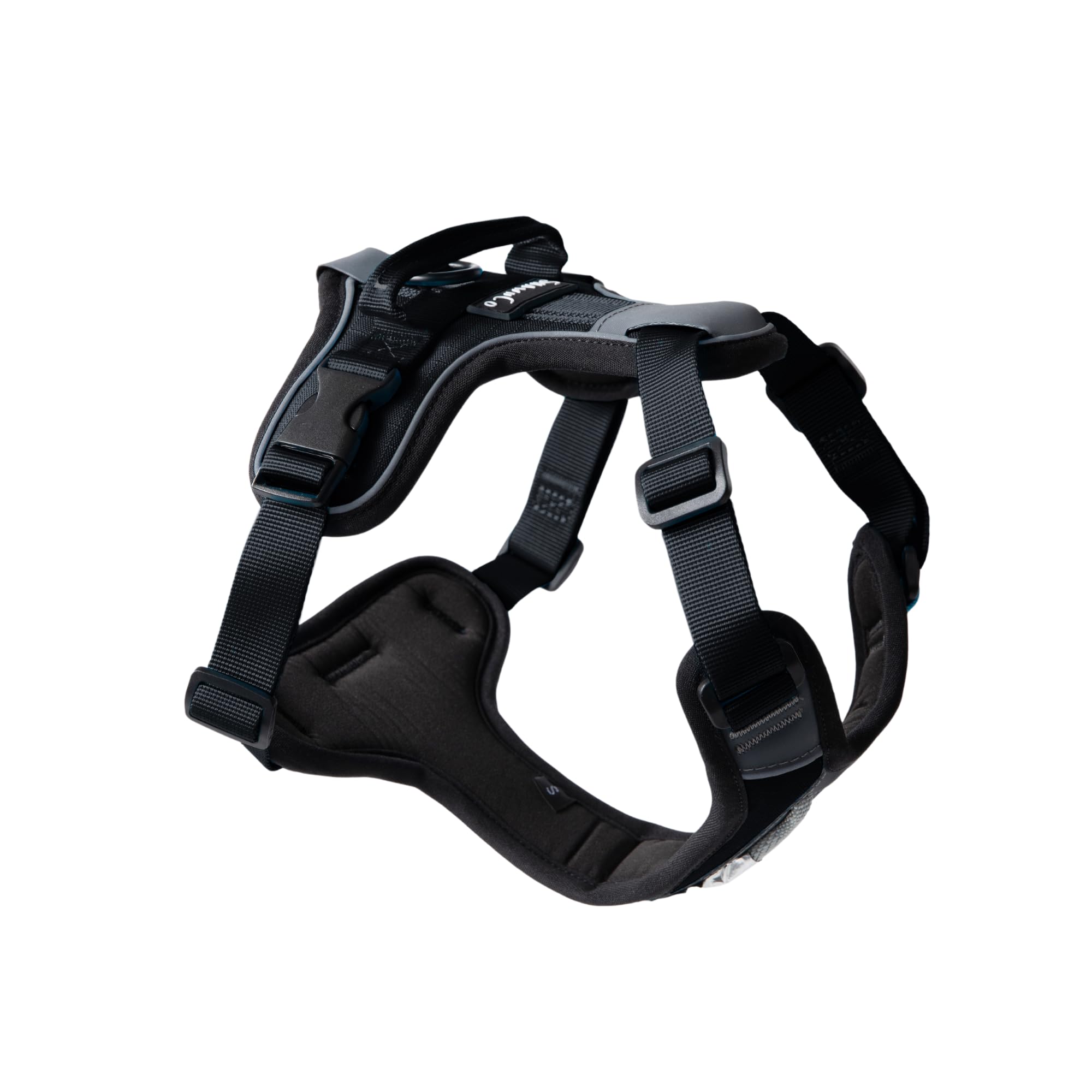 ShawnCo Basecamp Dog Harness Midnight Size L – No-Pull Vest with 3 Leash Clips