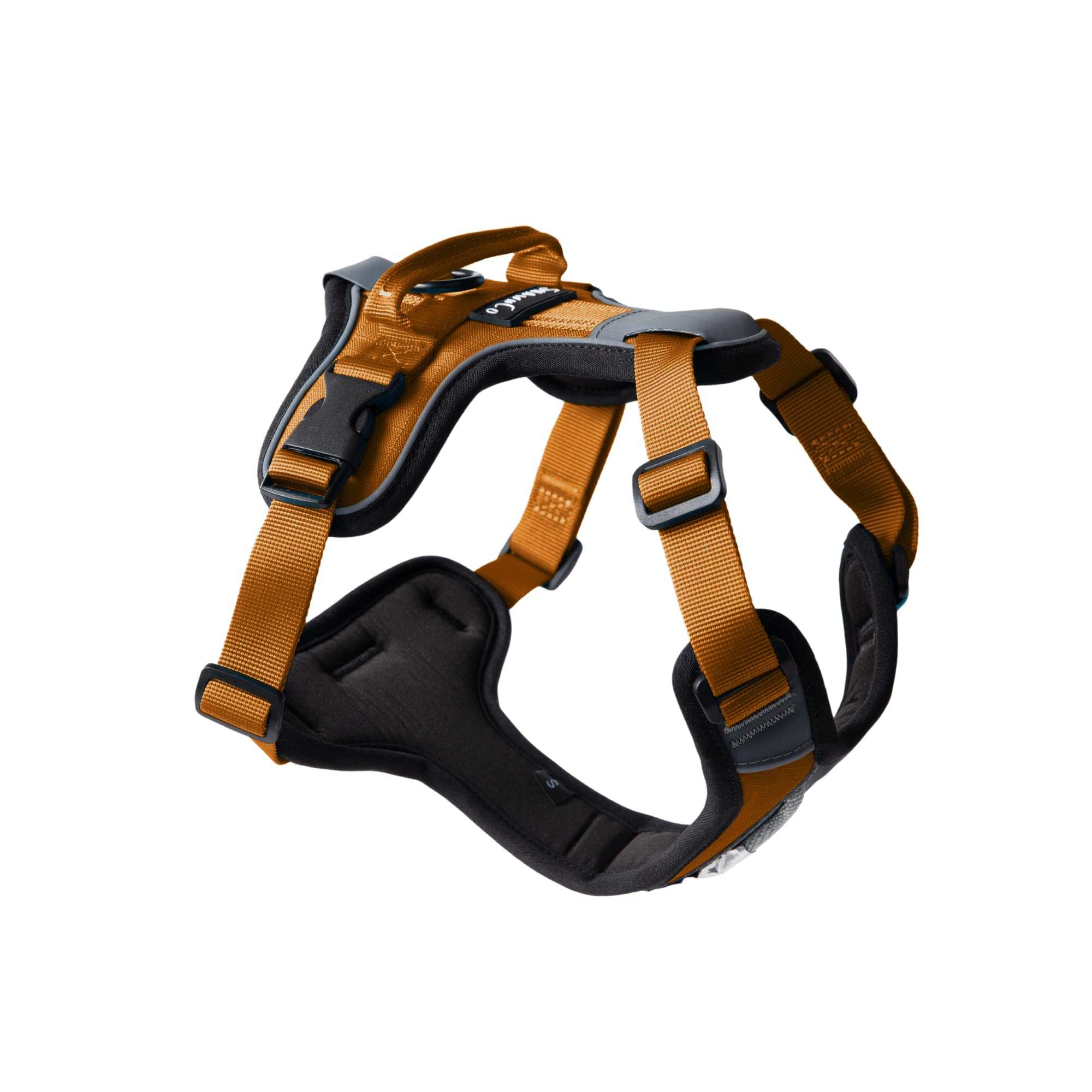 ShawnCo Basecamp No-Pull Dog Harness – Large Sunset Orange Vest with 3 Leash Clips, Padded, Reflective, Adjustable
