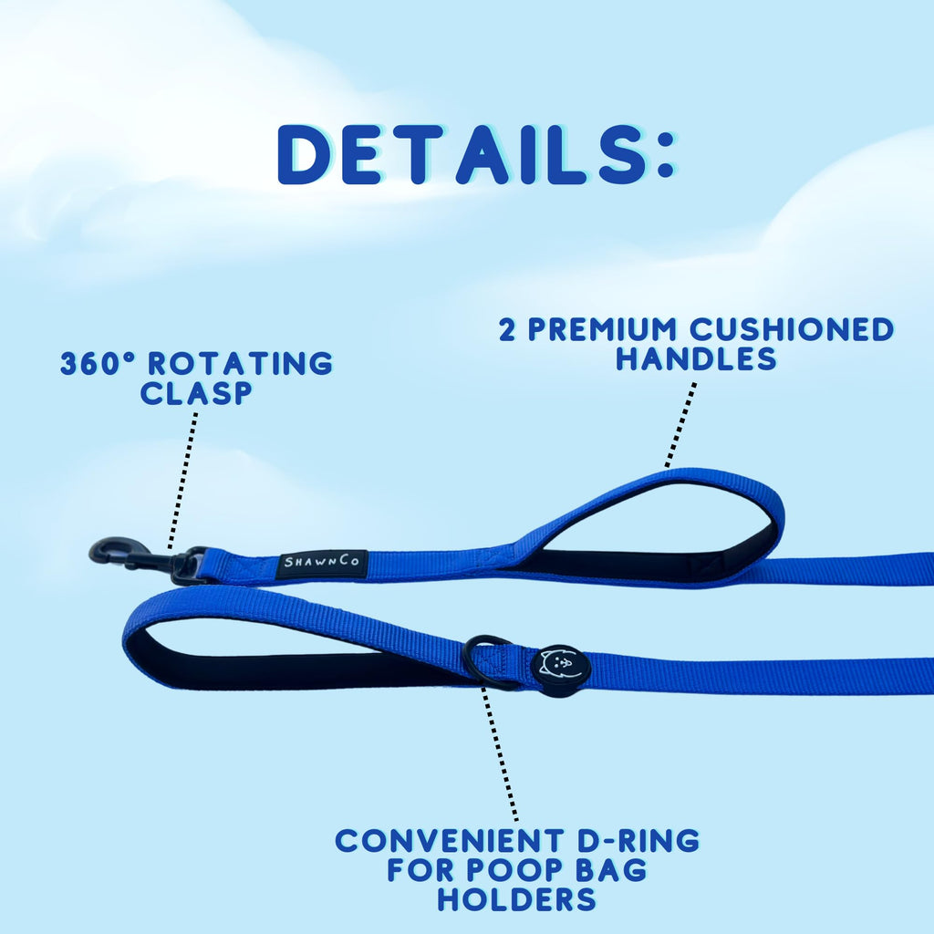 ShawnCo Dream Walk Dog Leash – Nylon Neoprene Handle, 6ft, Orchid, M/L (2 Handles)