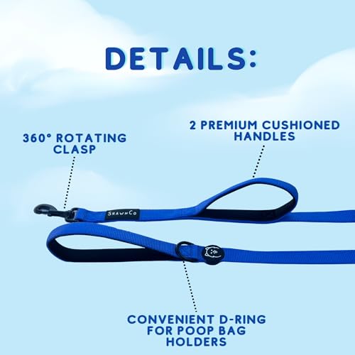 ShawnCo Dream Walk Dog Leash – Nylon Neoprene Handle, 6ft, Orchid, M/L (2 Handles)