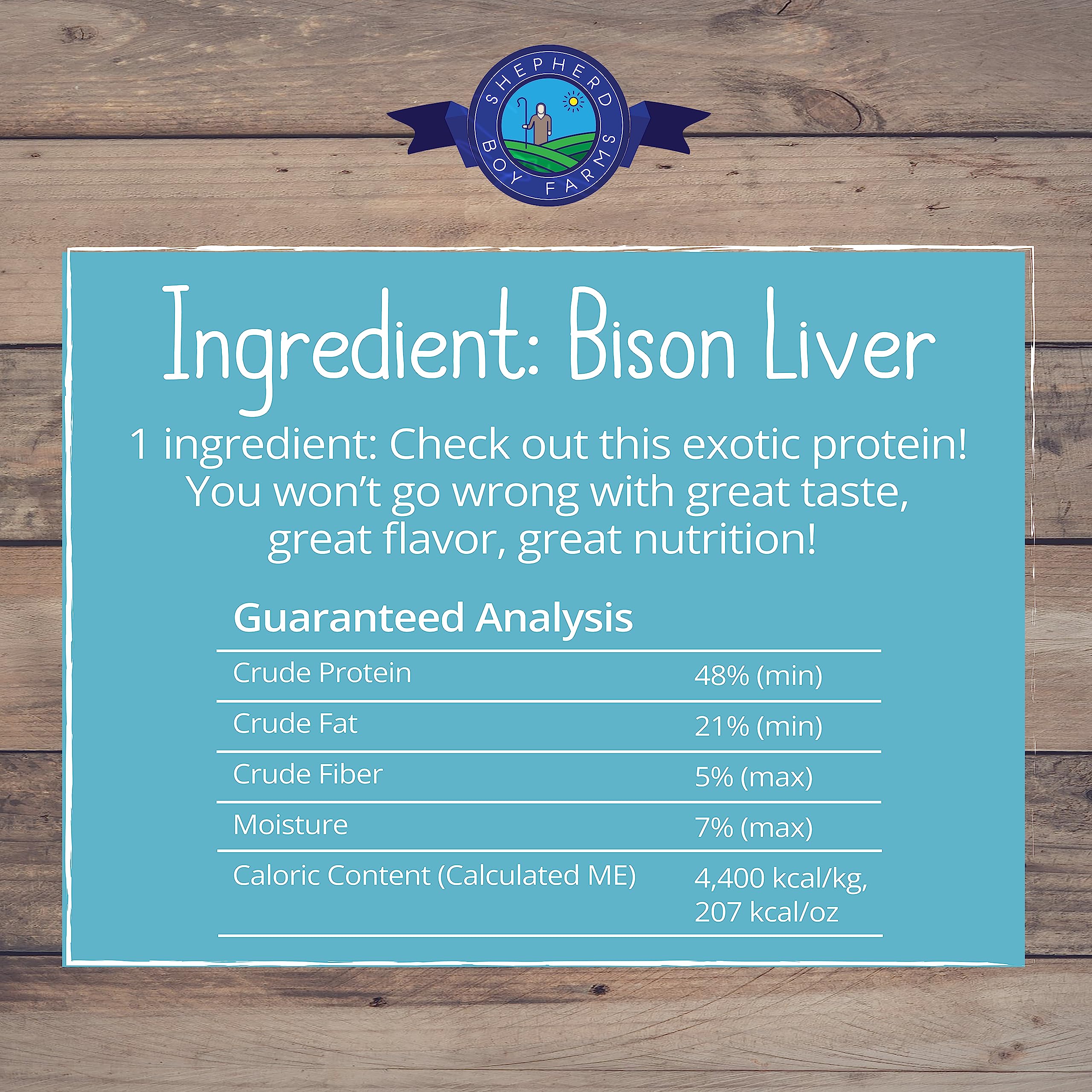 Shepherd Boy Farms Freeze Dried Bison Liver Dog & Cat Treats – Single Ingredient, High Protein, Low Calorie, Made in USA, 3 oz
